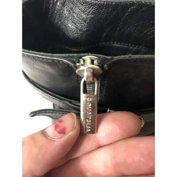 Aquatalia Womens Moto Ankle Boots Size 9.5 Black - Picture 6 of 10